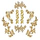 nbeads 8 Stück Stickerei Spitze Patches, 4 Stile Blumen & Blatt Patches Eisen auf Patches Nähen auf Patches Golden Floral Spitze Applikationen für Brautkleid Dekoration Reparatur Kleidung Rucksäcke