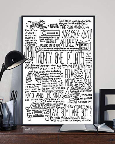 Ode to Sleep Song Lyrics Portrait Poster Print (12" x 18")