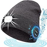 ZONSUSE Bluetooth Mütze mit Led Licht,Kabellose Musik Beanie,Beleuchtete...