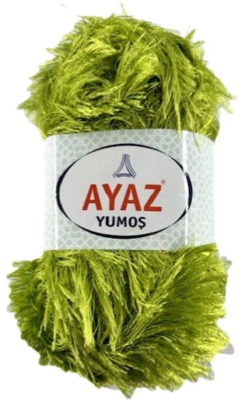 Eyelash Faux Fur Furry Soft Fluffy Knitting Yarn 100g Ball (6086 Lime)