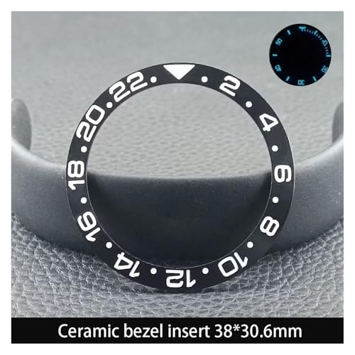 ZHGUIMING 38 ミリメートル * 30.6 ミリメートルセラミックベゼルとダイビングウォッチインサート 40 ミリメートルメンズ腕時計交換時計の文字盤時計ベゼルインサート(NO.84 Ceramic)