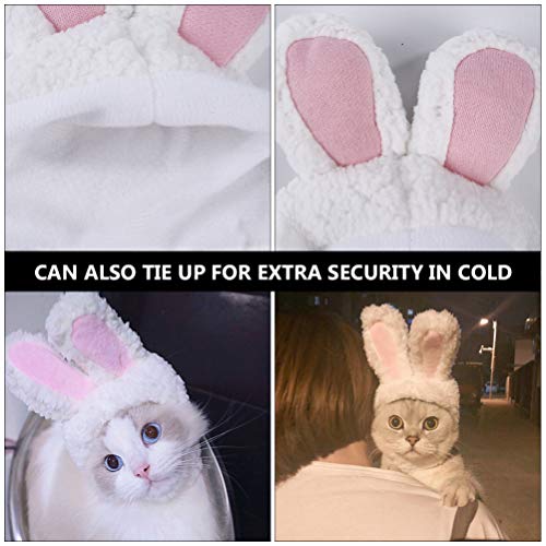 VILLCASE 2 Peças de Orelhas de Coelho de Estimação Chapéu de Orelhas de Coelho de Pelúcia Enfeites d