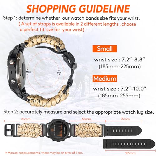 Correa de Paracord para Reloj Garmin Series Fēnix y Forerunner miniatura 5