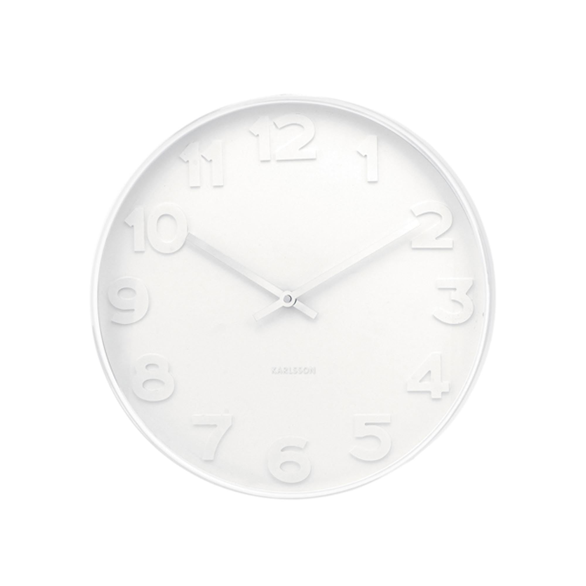 Present Time Karlsson Mr. White Wall Clock Diameter 51 cm Large
