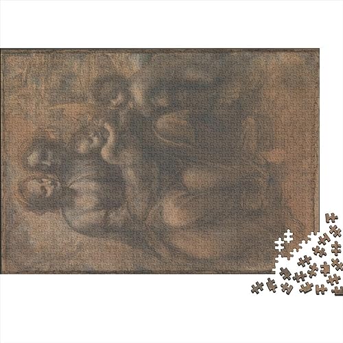 Da Vinci Puzzles para Adultos, Pintura al óleo Puzzle De Madera De 1000 Piezas Saint John The Baptist Puzzle, Obra De, Artee De Juego De, Pinturas Mundialmente Famosas Rompecabezas, 1000pcs