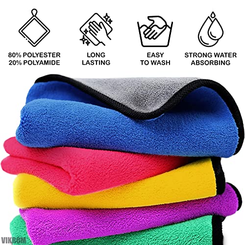 5Pcs Car Wash Microfiber Cleaning Cloth - 12X12 Washcloths Microfiber Towels For Cars Kitchen Wash Cloths For Dishes Home Cleaning Supplies - Microfiber Cloth For Electronics Car Microfiber Towel #TOP2