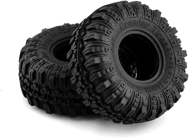 RCカー 4個 1.0ホイールタイヤ タイヤ 57*25mm TRX4M 1/18 1/24 RCクローラー Axial SCX24