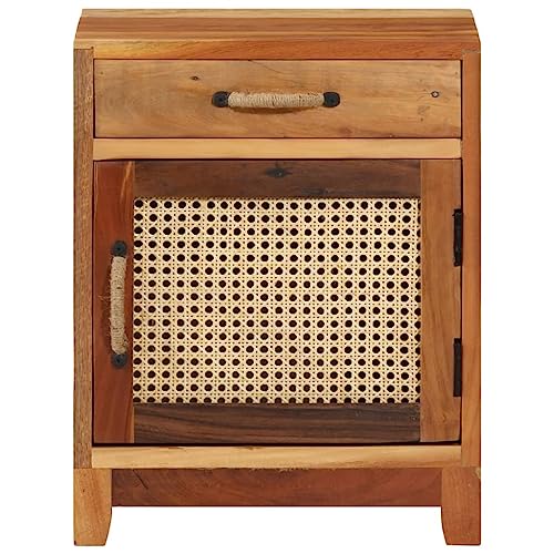 Table de chevet en bois véritable faite main chargée d'histoire