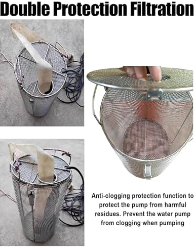 Sump Pump Filter Cover - 0.5cm Mesh Pond Pump Barrier for Water Ponds, Biological Filter Protection, 35x50cm (13.7"x19.6") - Durable Water Pump Accessory