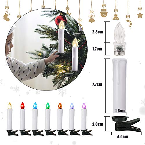 30x Candele a LED Natale con Telecomando per