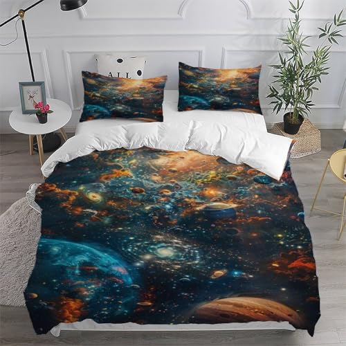 Housse de couette nébuleuse planétaire 200x200 en microfibre haut de gamme - 6
