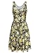 Tom's Ware Womens Casual Fit and Flare Floral Sleeveless Dress TWCWD054-KHAKIYELLOW-US M