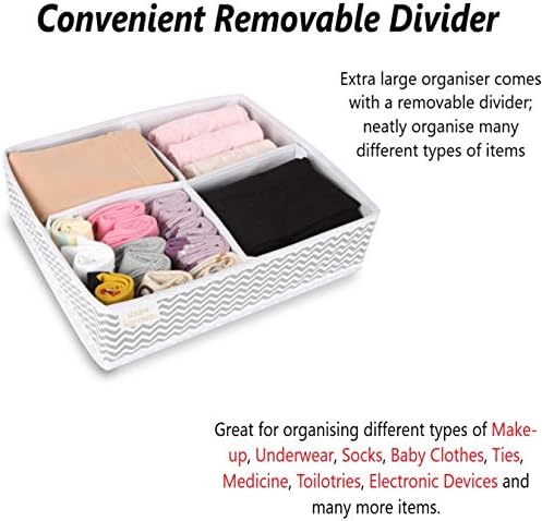 Unique Impression Set of 7 Drawer Organisers For Underwear, Socks, Clothes, Shirts, Bras, Ties, Scarves, Baby Clothes - Drawer Dividers For Wardrobes, Closets, Cabinets, Separators