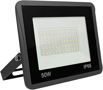 Faretto LED da Esterno QinTian 50W 5000LM Lampada LED Luce di Sicurezza 6500K Bianco Freddo, IP66 Impermeabile Proiettore LED Esterno per Patio, Garage, Magazzino, Parcheggio, Giardino, Strade