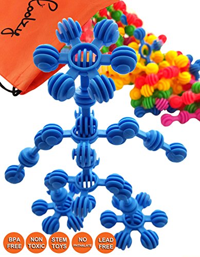 image for Skoolzy Rainbow Star Flex 90 Pc STEM Set – Preschool Tinker Kit for 