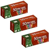 Noma/Inliten-Import 50 Count Multi Color Light Set Christmas Lights Miniature End To End (3 Pack)
