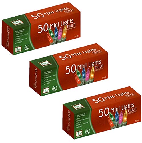 Noma/Inliten-Import 50 Count Multi Color Light Set Christmas Lights Miniature End To End (3 Pack)