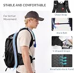 Origem Hydration Sac à dos 22L avec couverture de pluie & 3L Sac à dos de randonnée hydrofuge avec porte-serviettes, poche téléphonique et 10 Espaces de rangement pour le cyclisme, le trekking, le camping et la course