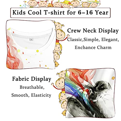 Wolf T-Shirt For Boys Girls, Super Breathable Short Sleeve Crewneck Beach Tee Shirt，Summer Casual Cool Realistic Graphic Crewneck Shirts For Teen 6-16Year #TOP3