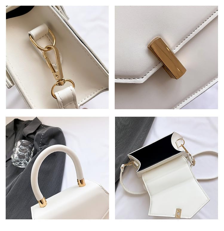 Women's Fashion Solid Color Crossbody Bag Stylish PU Bag Minimalists Trapeze Tote Bag for Women4