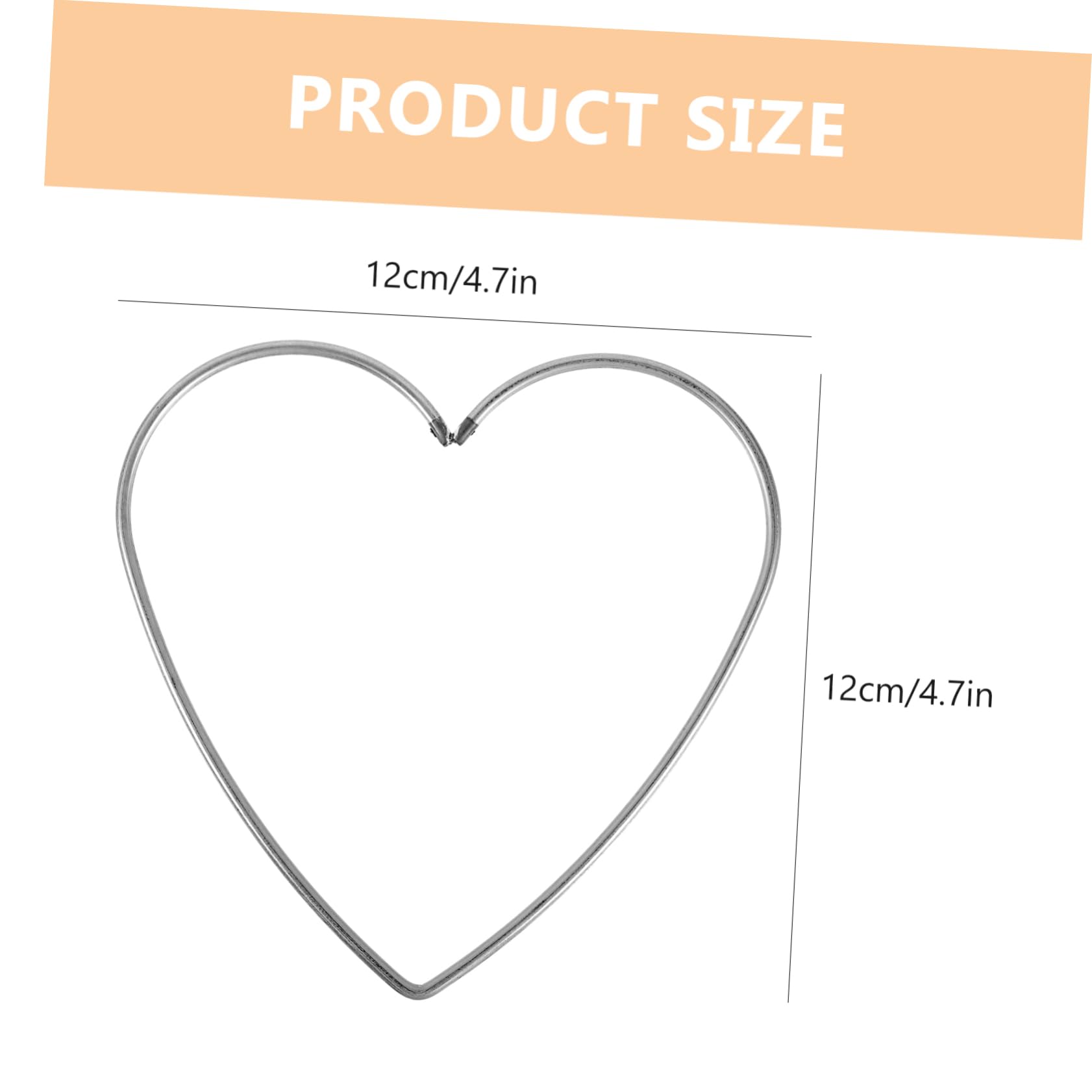 VALICLUD 10Pc Heart Shape Metal Dreamcatcher Ring DIY Craft Hoops for Handmade Accessories Sturdy Cloth Metal Ring for Women and Home Decor