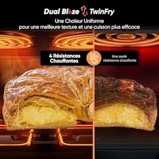 COSORI Air Fryer 10L Twinfry, Friteuse sans Huile 6-en-1, Airfryer à Dual Zone Avec Séparateur Amovible, Double Résistance, Grande Capacité, Cuisson optimale, 35℃-240℃, Contrôle Smart via App