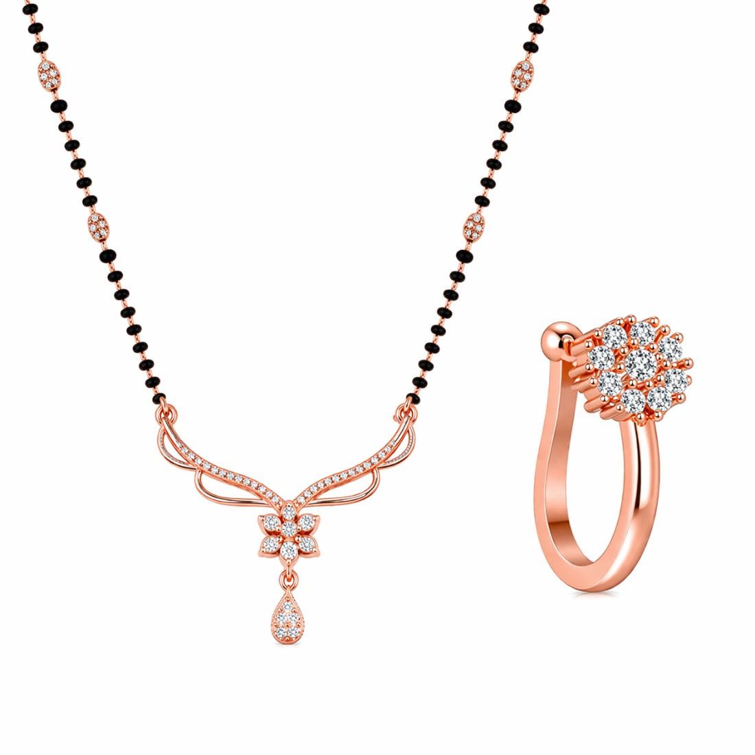 Nilu's Collection Rose Gold Plated Mangalsutra With Black Bead Chain For Women - Review, Price and Buying Guide