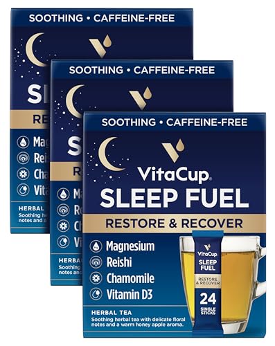 VitaCup Sleep Fuel Instant Tea Packets w/Chamomile and Magnesium, 72ct