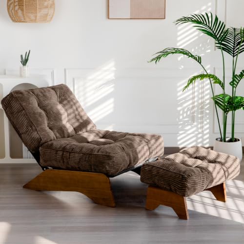 Image of MAXYOYO Accent Chair with Ottoman, Lounge Chair with Adjustable Backrest