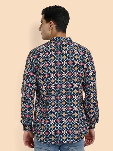 Image of Vardha Men's Cotton Printed Short Kurta with Comfortable Fit and Simple Style and Regular Look | Kurta for Men