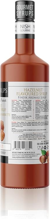 Nish Hazelnut Strawberry Chocolate Flavored Syrup Set of 3 (3x700 ml)