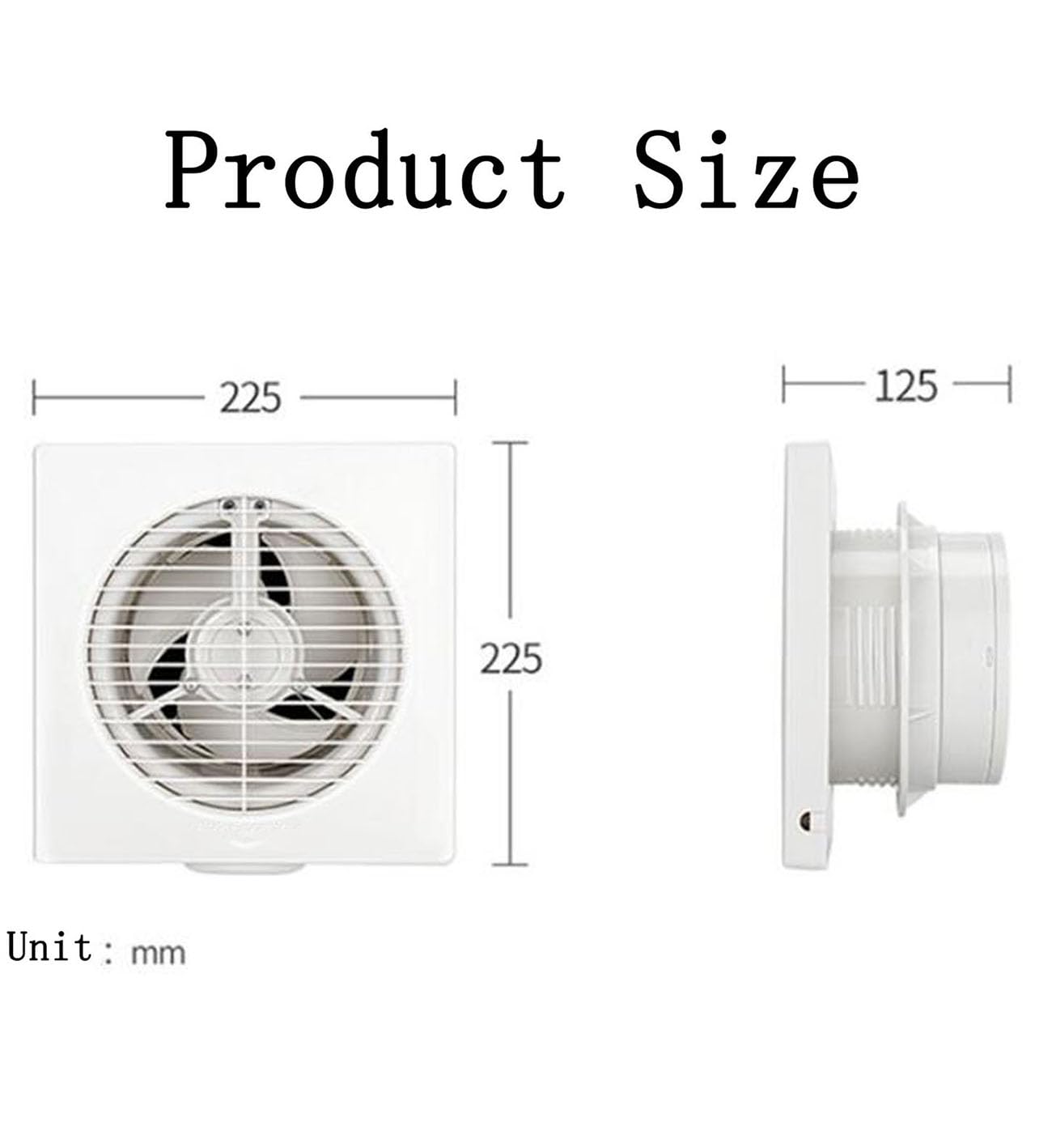 ICEMOB Aspiratore Bagno Flusso Assiale,Estrattore Aria Silenzioso con Valvola di Ritegno,Ventola Aspirazione Cucina Ultra Sottile,Estrattore Aria Calda per Amera da Letto,Ufficio,150MM