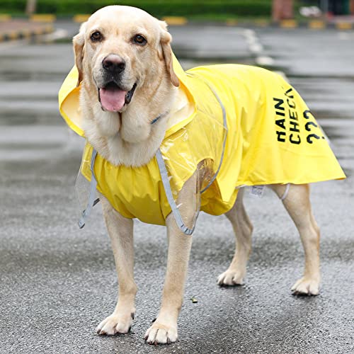 ISPET Capas de chuva para cães grandes, capa de chuva com capuz para cães com faixa refletiva, à pro