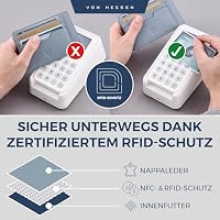 VON HEESEN Echtleder RFID Kartenetui aus Nappa-Leder - 9 Fächer - Querformat Kreditkartenetui für Damen & Herren (Hellblau) – Ansicht 3