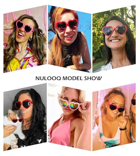 NULOOQ Polarized Heart Shaped Sunglasses for Women Retro Fashion Large Frame Lovely Style with UV400 Protection2