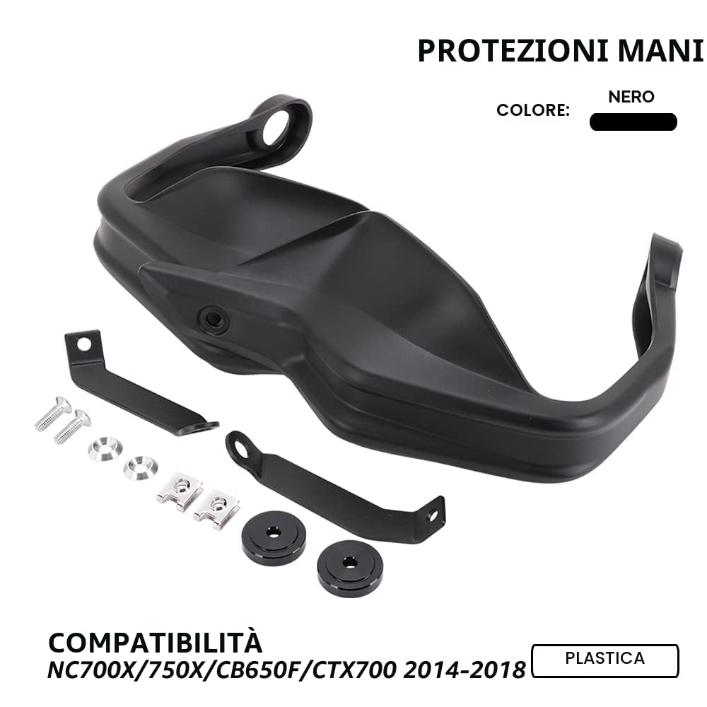 Paramani per moto, protezioni in plastica ABS, compatibili con NC700X 750X CB650F CTX700 2014-2018, colore: nero