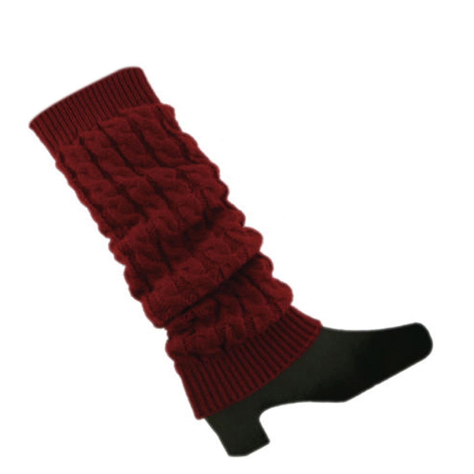 matumou Women's Crochet Cable Knit Braided Winter Leg Warmers Boot Cuffs Toppers