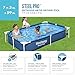 Bestway Steel Pro 87 Inch x 59 Inch x 17 Inch Rectangular Metal Frame Above Ground Outdoor Backyard Swimming Pool, Blue (Pool Only)