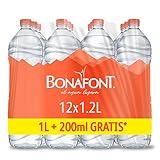 Bonafont Agua Natural el Agua Ligera paquete de 12 botellas reciclables de 1.2...