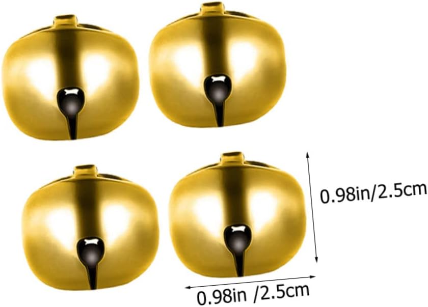 Veemoon 60Pcs Gold-Plated Small Bells for DIY Crafts Festival Decorations Portable Xmas Craft Supplies Wear-Resistant Iron Bells
