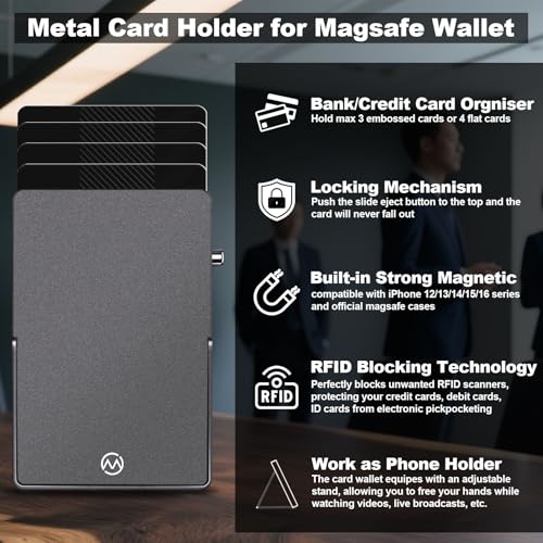 Cartera magnética de metal MPVWALT con soporte ajustable gris 2