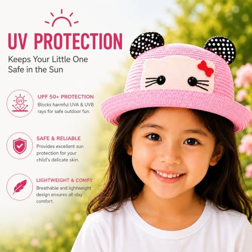Image of VRITRAZ Baby Boy's and Girl's Kids Children Cute Printed Cartoon Gift Summer Fancy Dress Straw Fasion Hat Cap 1