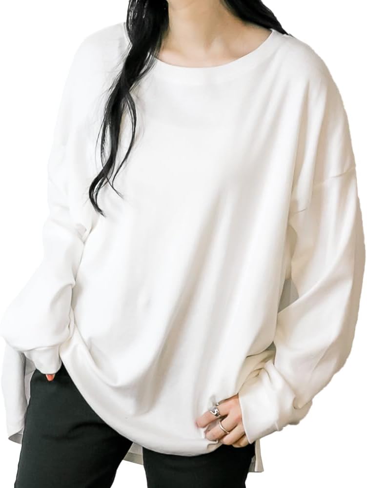 Amazon | [atONE] ATK-0010 長袖tシャツ レディース オーバーサイズ t 