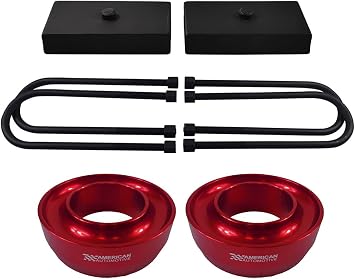 fits 1998-2007 Ranger Full Lift Kit 2WD 3" Red Billet Front Spring Spacers + 1" Rear Blocks "Road Fury" Series for 3.25" Wide Axles Only