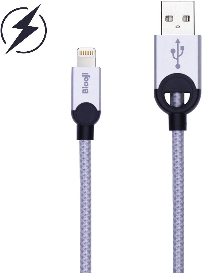 iPhone Charger, Biaoji Lightning Cable(3 ft), Apple MFi Certified, High-Speed Durable Charger Cord, Nylon-Braided, Compatible with iPhone,iPad & iPod