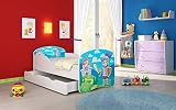 CLAMARO 'Traumland' Motiv Kinderbett 70 x 140 cm inkl. Matratze, Lattenrost und Bettkasten Schublade auf Rollen, Kantenschutzleisten und Rausfallschutz, Motiv: 32   Ritter Motiv