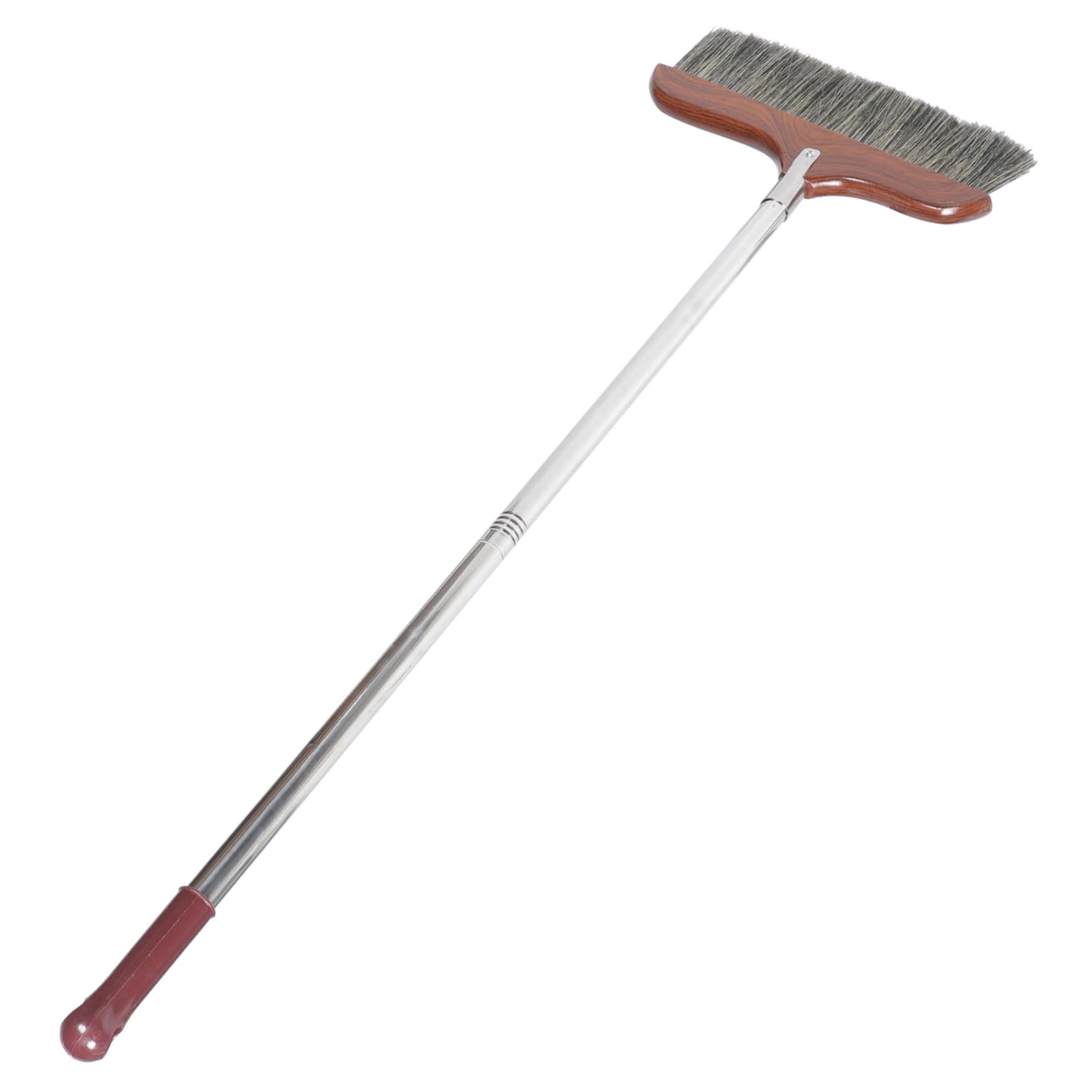 Healvian Scopone per Pavimenti Manico in Legno e Acciaio Inossidabile, Setole Morbide per Casa e Ufficio, Leggero e Resistente