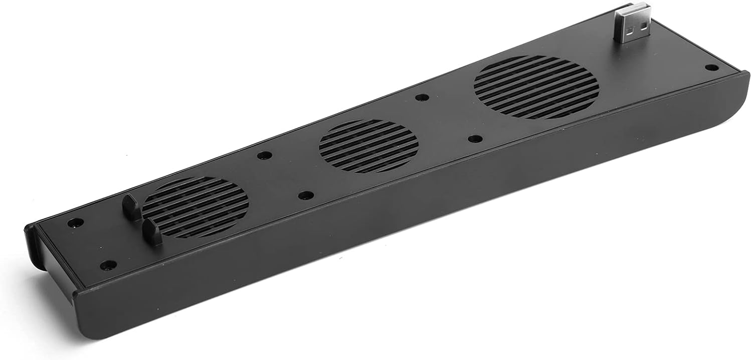 Demeras Game Console Cooling Fan, Game Console USB Cooler with 3 Cooling Fans with 3 Fans Convenient Operation Small Size abs Material for Game(Black)