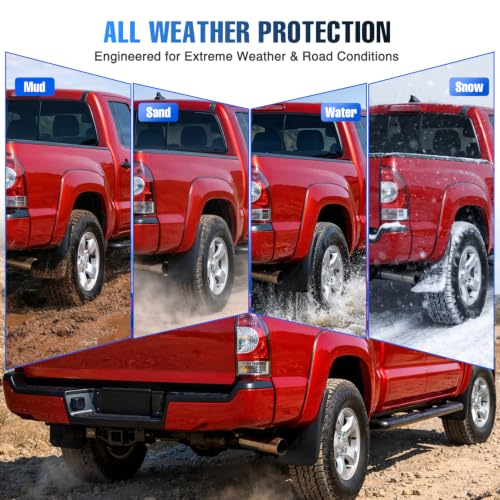 Image of Nilight Mud Flaps Splash Guards for Toyota Tacoma 2005-2015 | No Drilling Precision Fit, Heavy Duty All Weather Protection, Front & Rear Set