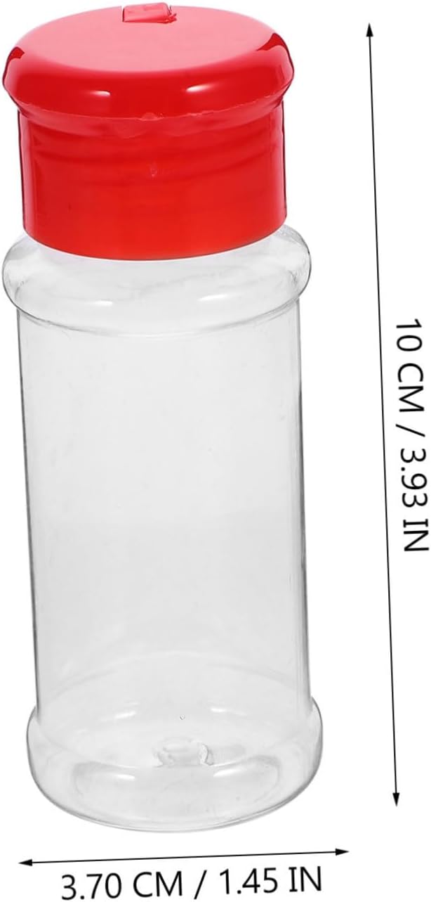 Plastic Seasoning Bottle 10 Pack PET Red Pepper Shakers for Kitchen